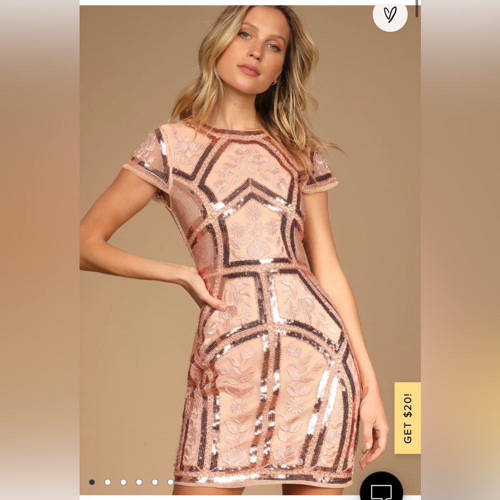 Lulus Spread Your Shine Rose Gold NWT